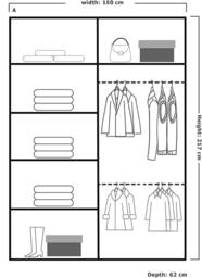 Sliding Wardrobes 4U Modern Double Sliding Door Wardrobe 180cm X 217cm in Walnut - Size: 180 cm X 217 cm - thumbnail 3