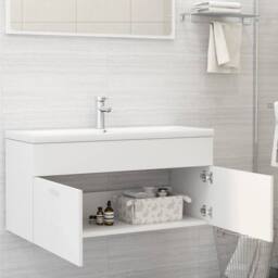 Berkfield Home Sink Cabinet White 100x38.5x46 cm Engineered Wood - thumbnail 3