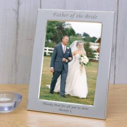 Uniqueful Personalised Father of the Bride Silver Plated 6x4 Picture Frame - Size: 1 Pack - thumbnail 1