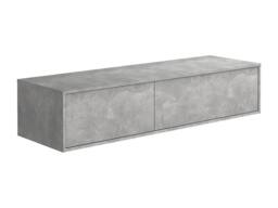 Vente-unique Wall-Hung Vanity Unit - Concrete Grey - L150 Cm - ISAURE II in Light Grey - thumbnail 6