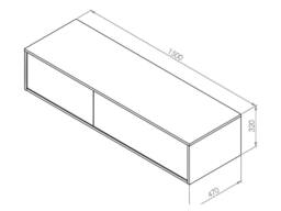 Vente-unique Wall-Hung Vanity Unit - Concrete Grey - L150 Cm - ISAURE II in Light Grey - thumbnail 7