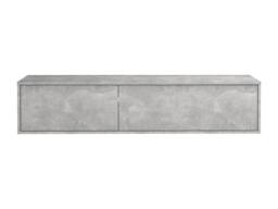Vente-unique Wall-Hung Vanity Unit - Concrete Grey - L150 Cm - ISAURE II in Light Grey - thumbnail 2