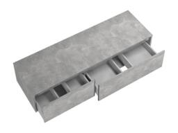 Vente-unique Wall-Hung Vanity Unit - Concrete Grey - L150 Cm - ISAURE II in Light Grey - thumbnail 8