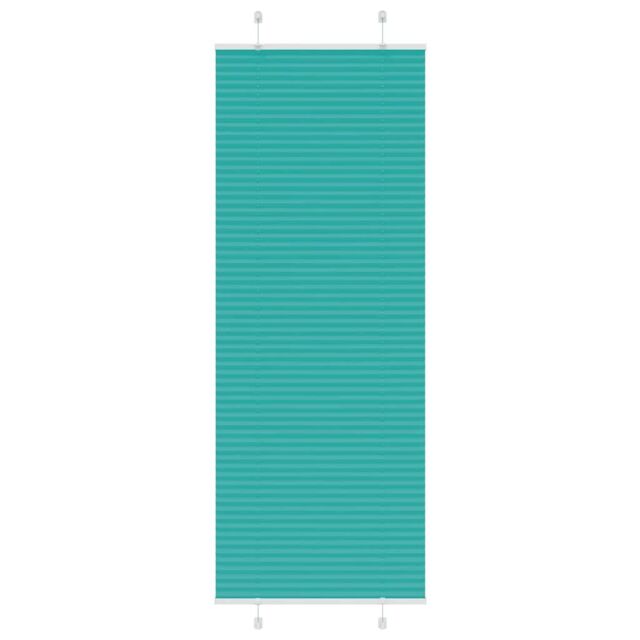 Berkfield Home Pleated Blind Petrol Green 75x200 cm Fabric Width 74.4 cm Polyester - image 1