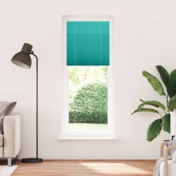 Berkfield Home Pleated Blind Petrol Green 75x200 cm Fabric Width 74.4 cm Polyester - thumbnail 2
