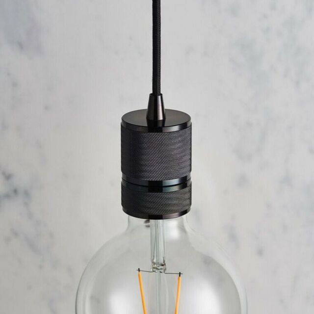 Loops Hanging Ceiling Pendant Light & Rose Kit Black Chrome Industrial Adjustable Lamp - image 1