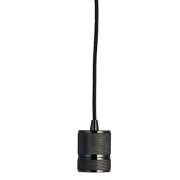 Loops Hanging Ceiling Pendant Light & Rose Kit Black Chrome Industrial Adjustable Lamp - thumbnail 4