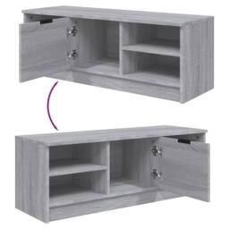 Berkfield Home TV Cabinet Grey Sonoma 102x35.5x36.5 cm Engineered Wood - thumbnail 8