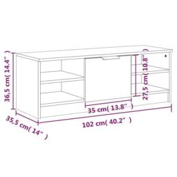 Berkfield Home TV Cabinet Grey Sonoma 102x35.5x36.5 cm Engineered Wood - thumbnail 9