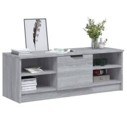 Berkfield Home TV Cabinet Grey Sonoma 102x35.5x36.5 cm Engineered Wood - thumbnail 4