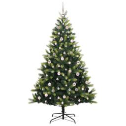 Berkfield Home Realistic Artificial Hinged Christmas Tree 300 LEDs Green 210 cm - thumbnail 4