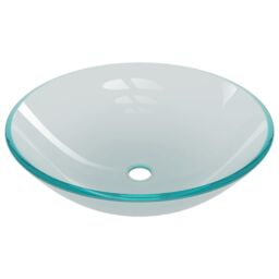 Berkfield Home Bathroom Sink with Tap & Push Drain Frosted Tempered Glass in Silver - thumbnail 6
