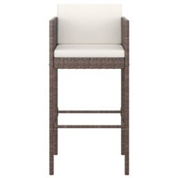 Berkfield Home 5 Piece Garden Bar Set with Cushions Brown Poly Rattan - thumbnail 5