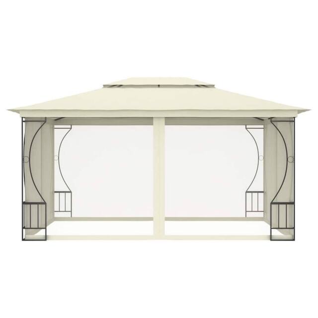 Berkfield Home Gazebo with Nets 300x400x265 cm Cream in Beige - Size: 300 x 400 x 265 cm - image 1