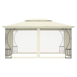 Berkfield Home Gazebo with Nets 300x400x265 cm Cream in Beige - Size: 300 x 400 x 265 cm - thumbnail 1