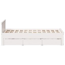 Berkfield Home Bed Frame without Mattress with Headboard White 120x200 cm Solid Wood Pine - Size: Small Double - thumbnail 5