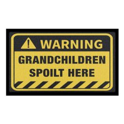 Artsy Mats Grandchildren Spoilt Here Indoor & Outdoor Doormat - 70x40cm in Yellow - Size: 40 cm x 70 cm - thumbnail 2