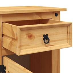 Berkfield Home Sturdy Bedside Cabinet Mexican Pine Corona Range 53x39x66 cm in Light Tan - Size: 53 x 39 x 66 cm - thumbnail 8