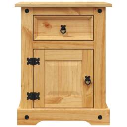 Berkfield Home Sturdy Bedside Cabinet Mexican Pine Corona Range 53x39x66 cm in Light Tan - Size: 53 x 39 x 66 cm - thumbnail 4