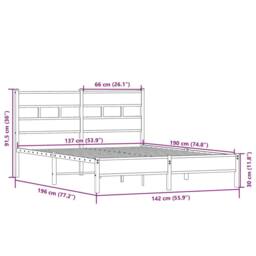 Berkfield Home Elegant Bed Frame without Mattress Sonoma Oak 137x190 cm Engineer in Light Tan - thumbnail 9