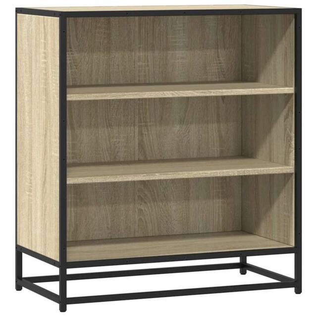 Berkfield Home Sideboard Sonoma Oak 68x35x76 cm Engineered Wood & Metal in Light Brown - Size: 68 x 35 x 76 cm - image 1