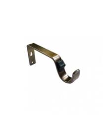 New Edge Blinds Quick Lock Fixed Metal Curtain Pole Support Bracket Pair (28mm) in Bronze - thumbnail 1