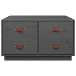 Berkfield Home Beautiful Coffee Table Grey 80x80x45 cm Solid Wood Pine - Size: 80 x 80 x 45 cm - thumbnail 6