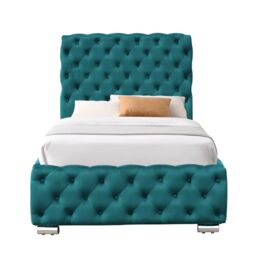 Comfy Living Ltd Tufted Fabric Bed Frame in Green - Size: King - thumbnail 2