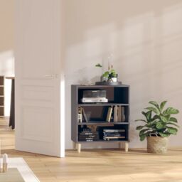 Berkfield Home Sideboard High Gloss Grey 57x35x70 cm Engineered Wood - Size: 57 x 35 x 70 cm