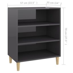 Berkfield Home Sideboard High Gloss Grey 57x35x70 cm Engineered Wood - Size: 57 x 35 x 70 cm - thumbnail 6