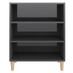Berkfield Home Sideboard High Gloss Grey 57x35x70 cm Engineered Wood - Size: 57 x 35 x 70 cm - thumbnail 4