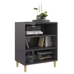 Berkfield Home Sideboard High Gloss Grey 57x35x70 cm Engineered Wood - Size: 57 x 35 x 70 cm - thumbnail 3