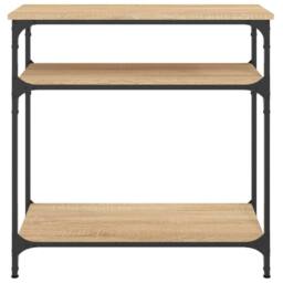 Berkfield Home Console Table Sonoma Oak 75x29x75 cm Engineered Wood in Brown - Size: 75 x 29 x 75 cm - thumbnail 4