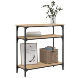 Berkfield Home Console Table Sonoma Oak 75x29x75 cm Engineered Wood in Brown - Size: 75 x 29 x 75 cm - thumbnail 3