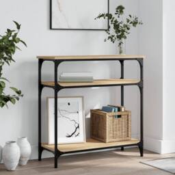 Berkfield Home Console Table Sonoma Oak 75x29x75 cm Engineered Wood in Brown - Size: 75 x 29 x 75 cm - thumbnail 2