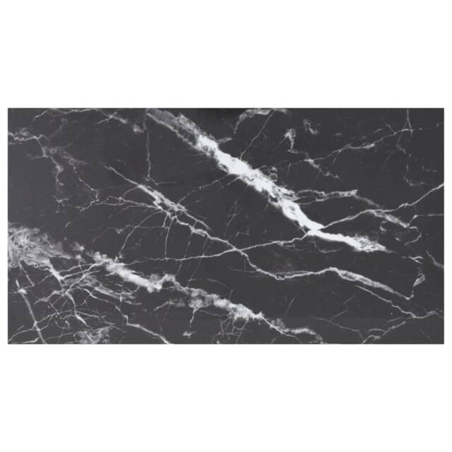Berkfield Home Table Top Black 120x65 cm 8mm Tempered Glass with Marble Design - image 1