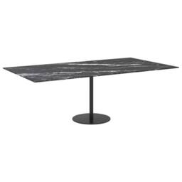 Berkfield Home Table Top Black 120x65 cm 8mm Tempered Glass with Marble Design - thumbnail 5