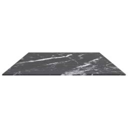 Berkfield Home Table Top Black 120x65 cm 8mm Tempered Glass with Marble Design - thumbnail 4