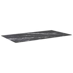 Berkfield Home Table Top Black 120x65 cm 8mm Tempered Glass with Marble Design - thumbnail 2