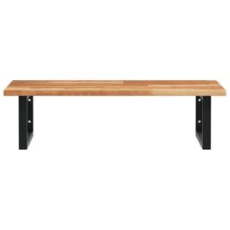 Berkfield Home Basin Shelf Wall Mounted Steel & Solid Wood Acacia in Brown - thumbnail 4