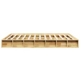 Berkfield Home Bed Frame without Mattress 135x190 cm Solid Wood Oak in Light Brown - thumbnail 7