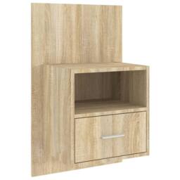 Berkfield Home Spacious Wall-mounted Bedside Cabinets 2 pcs Sonoma Oak in Light Brown - thumbnail 6