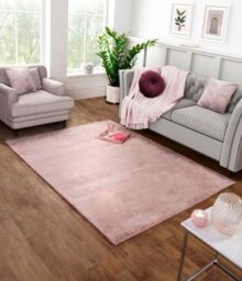 The Linen Consultancy TLC 5 Star Hotel Concept Tipped Luxury Faux Fur Pink Rug - Size: 80 cm x 150 cm - thumbnail 1