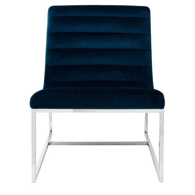 Orsina Midnight Velvet Cocktail Chair, Easy to Adjust Comfy Chair, Effortless Cleaning Ocasssional Accent Chair in Blue - image 1