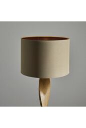 Netlighting Abia Floor Lamp Oak Effect Resin Natural Linen Shade in Brown - thumbnail 6