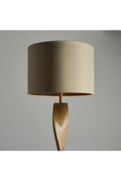 Netlighting Abia Floor Lamp Oak Effect Resin Natural Linen Shade in Brown - thumbnail 5