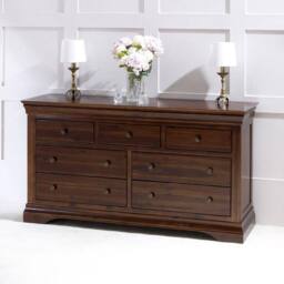 FORGEVIO Chest of Drawers Large Wide 3 over 4 French Hardwood in Dark Brown - Size: 0.6m2 - thumbnail 2