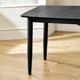 FurnitureboxUK Leif Rectangular Solid Wood Large Extending 6-8 Seater Dining Table in Black - thumbnail 7