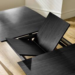 FurnitureboxUK Leif Rectangular Solid Wood Large Extending 6-8 Seater Dining Table in Black - thumbnail 4
