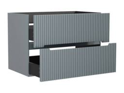 Vente-unique Fluted Wall-Hung Vanity Unit In Sky Blue - 80 Cm - PAVANI - thumbnail 4